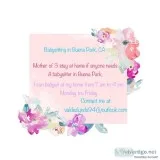 Babysitting in Buena Park CA