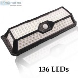 LED Solar Lights. 136 LED Outdoor PIR Motion Sensor Solar Lamp
