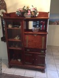 ANTIQUE SOLID WOOD FURNITURE CABINET SECRETARY DROP DESK