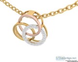 Amy Diamond Pendant in tricolor gold with diamonds