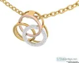 Amy Diamond Pendant in tricolor gold with diamonds