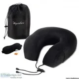 Memory Foam Travel Pillow Neck Support Pillow for Restful Sleep 
