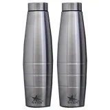 Stainless Steel Water Bottle (Silver) Set of 2