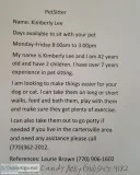 Pet sitting job
