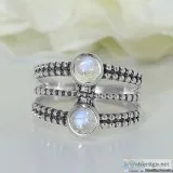 Moonstone Ring Twining Signets-GSJ