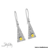 Citrine Pyramid Silver Earrings and Studs by JollyRolly