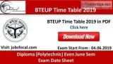 BTEUP Time Table 2019 Diploma (Polytechnic) Even June Sem Exam D