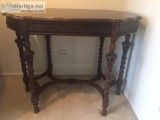 ANTIQUE ENGLISH OAK OPEN BARLEY TWIST SIDE HALL TABLE