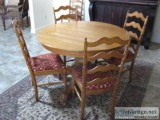 Original oak pedestal table and chairs