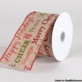 Happy Holiday Christmas Ribbon - (2.5  x10yds)