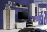 NEW Modern light wood  Entertainment center tv stand glass cabin