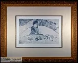 Woman with Figs Original Etching by Paul Gauguin