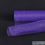 10 Inch x 10 Yards Purple Deco Mesh Wrap Metallic Stripes