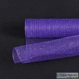 10 Inch x 10 Yards Purple Deco Mesh Wrap Metallic Stripes