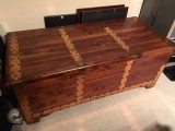 Old antique clock  Douglas blinds  Cedar trunk