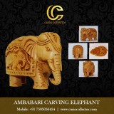 Wooden Handicrafts - AMBABARI CARVING ELEPHANT(6 inch)