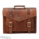 The V Leather Laptop Messenger Bag