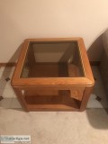 3 tables with glass midfle glass tops