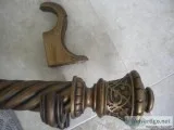 Carved wood courtain rods