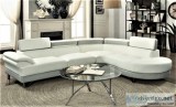 2-Pc Sectional Sofa Set White Grey Adjustable Headrests &quotWHO