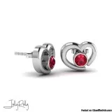 Garnet Amor Silver Earrings and Studs by JollyRolly