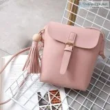 Blush Pink Leather Cross Body bag