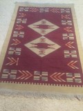 HAND WOVEN REVERSIBLE WOOL TURKISH KILIM RUG 4 x6&rsquo