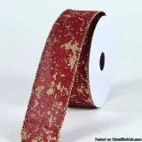 Christmas Ribbon Red Canvas with Gold Splatter ( 1-12 Inch x 10 