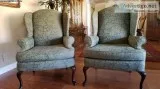 Chairs 2 wingback green