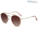 Brown Gradient Small Round Polarized Sunglasses