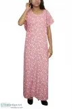 Women s Cotton Nightwear Floral Printed Pink Long Nighty XXL