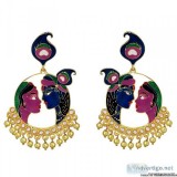 Buy Kundan Meenakari Earrings Online from MK Jewellers