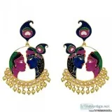 Buy Kundan Meenakari Earrings Online from MK Jewellers