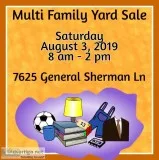 Multi Family Yard Sale Aug 3 Saturday