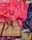 Pure Handloom Designer Kanchi Silk Sarees with Silver Jari and c