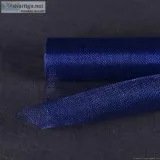 10 Inch x 10 Yards Navy Blue Floral Mesh Wrap Solid Color