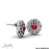Whirling Garnet Silver Earrings and Studs by JollyRolly