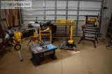Dewalt and Bosch Complete Woodworking Equipment Set with many Ac