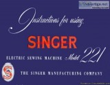 Singer 221 Featherweight Sewing Machine Instruction Manual