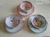 VINTAGE FLORAL CUP and SAUCER SET-3