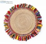Jute Indoor Doormat With Hand Woven and Multi Colored