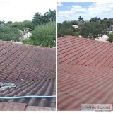 Soft wash roof cleaning
