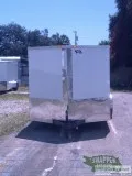 Basic 7&times16 Tandem Axle Trailer &ndash White with a Ramp and