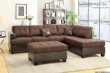 XL 3-PCS SECTIONAL WOTTOMAN &quotCHOCOLATE" 