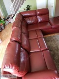 Sectional recliner sofa with storage bin