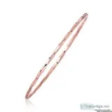 14k Rose Gold Thin Twisted Shiny Bangle