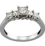 14K White 1 CTW Diamond Engagement Ring