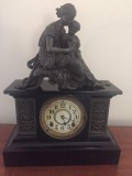 ANTIQUE 1882 ANSONIA NY MANTLE CLOCK WITH STATUE
