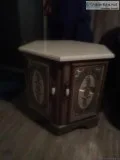 2 end tables with marble tops