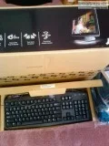 Hewlett-Packard 20&quot computer monitor and keyboard.